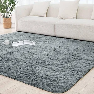 1.5 x2m Medium Fluffy Center Carpets Fluffy Rugs - Gray