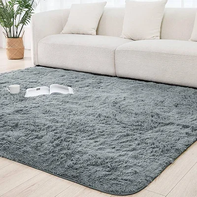 1.5 x2m Medium Fluffy Center Carpets Fluffy Rugs - Gray