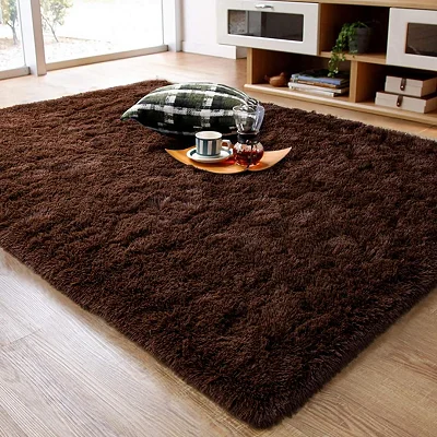 1.5 x2m Medium Size Fluffy Center Carpets  - Coffee Brown