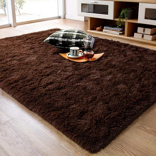 1.5 x2m Medium Size Fluffy Center Carpets  - Coffee Brown