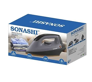 Sonashi Heavy Duty Iron with Golden Ceramic Coated Soleplate, Easy Temperature Settings with Thermostat Control, Power-On Indicator, Suitable for All Kinds of Fabric SHI-6021 -Multicolor