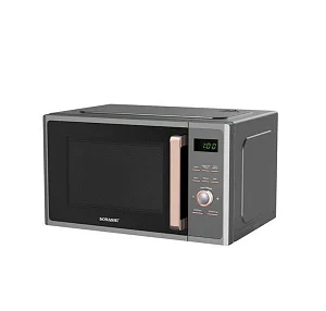 Sonashi 25litres Microwave Oven - Digital Touch Control Pull Open Door Handle with Child Safety Lock 1000W Grill, Fast Heating and Defrost Function 5 Power Levels 1000Watts SMO-925DG Black/White