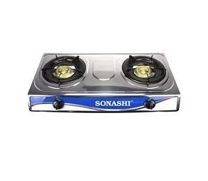 Sonashi Double Gas Stove with Electronic Ignition System Stainless steel