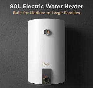 Midea 80L Electric Storage Water Heater D8015FN - White(7 year waranty)