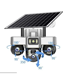 3 in 1 PTZ Solar Cameras 4G SIM Card Wireless Night Vision Smart Home Surveillance Camera 15MP Outdoor Security Protection CCTV