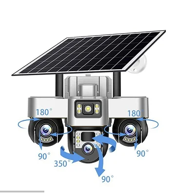 3 in 1 PTZ Solar Cameras 4G SIM Card Wireless Night Vision Smart Home Surveillance Camera 15MP Outdoor Security Protection CCTV