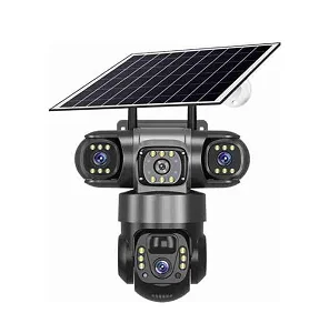Solar Camera Wifi Connection Outdoor 3 Lens 3 Screen PIR Human Detect Network IP Cameras Night Vision CCTV Security Protection