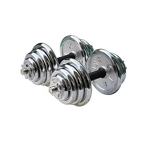 30kg Chrome Dumbbells Set - Silver