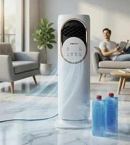 4-in-1 Oscillating Tower Fan | Cooler and Heater Combo | with 120° oscillation, humidifier, 4L water tank, 9-hour timer, and remote control