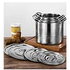 4 Pcs Set Of Food Serving Stock Pot Cookware Set With Double Handle With Cover- Steel.