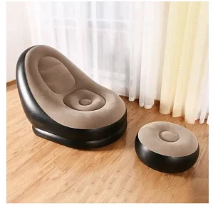 Inflatable Air Sofa-Brown with a pump and black