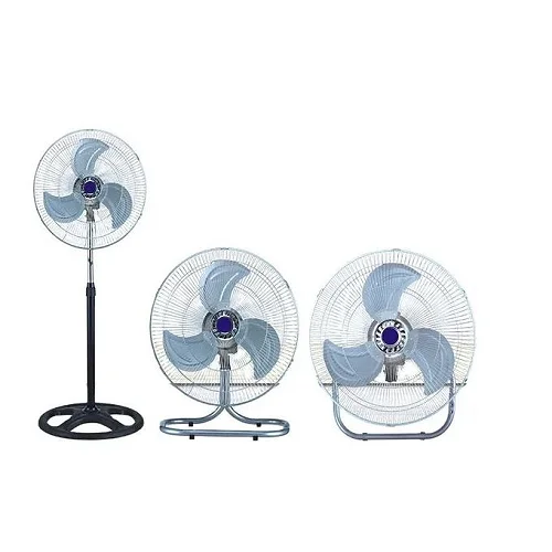 3 In 1 Adjustable Oscillating Fan – Table, Stand &amp; Wall Fan Silver