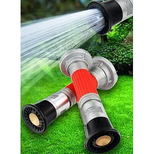 Adjustable Water Hand Sprinkler With Connector - Silver