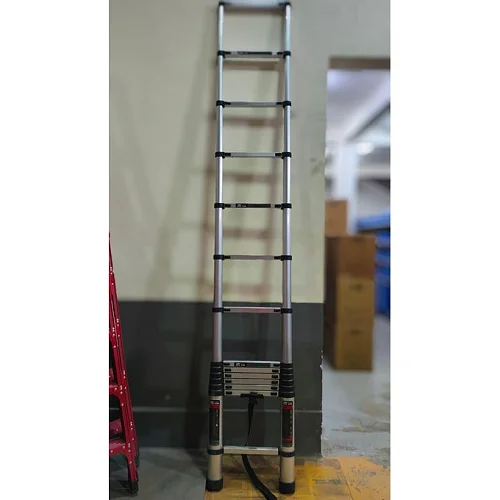 3.2m Heavy-Duty Aluminum Single Telescopic Ladder -Silver