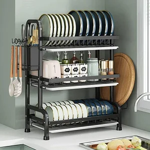 3 Tier Dish Kitchen Plate & Utensil Organizer