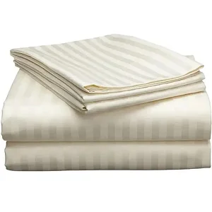 4Pcs 6×6 Egyptian Cotton Bedsheets Set – 2 Bedsheets & 2 Pillowcases – Cream
