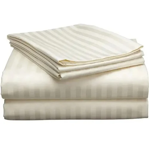4Pcs 6×6 Egyptian Cotton Bedsheets Set – 2 Bedsheets &amp; 2 Pillowcases – Cream