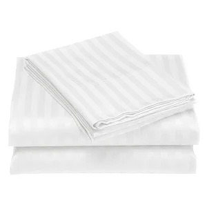 4Pcs Egyptian Cotton Bedsheets Set – 2 Bedsheets & 2 Pillowcases – White