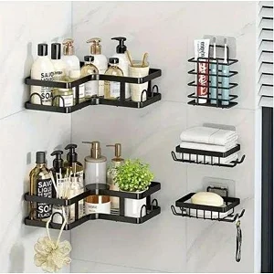 5-Pack Stainless Steel Bathroom Corner Shelves