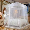 Mosquito Net 3-Door Design with 4 Stainless Steel Stands – White