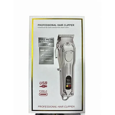 Men's Professional Hair Trimmer – Full Metal Cordless Type-C Rechargeable Clipper