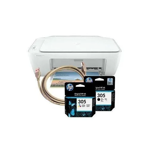 Hp DeskJet 2320 All-in-One Color Printer (Print, Scan &amp; Copy) With Free Printer USB Cable, Power Cable, And 2 Cartridge