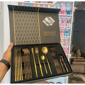 Gold Cutlery Set 24 Pieces – Premium Mirror-Polished Tableware for Home & Dining