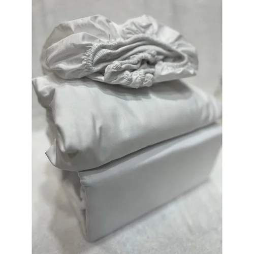 5x6 4-Piece Fitted Bedsheet Set – Fitted Sheet, Flat Sheet &amp; 2 Pillow Cases -White