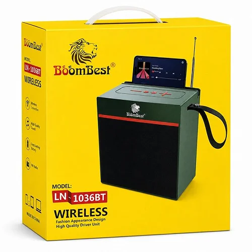 BoomBest LN-1036BT Portable Bluetooth Speaker – Deep Bass, FM, USB, AUX &amp; TF