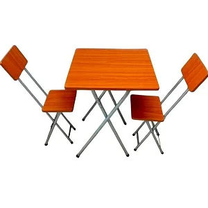 Set of Wooden Foldable Table & 2 Chairs – 60cm Folding Table Set