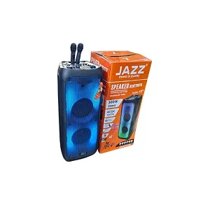 Jazz JZ-1010 Dual 10-Inch Rechargeable Speaker with 2 Microphones
