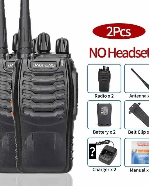 Baofeng Walkie Talkie Radio Call BF-888S Two-Way Pair Of Two - Black