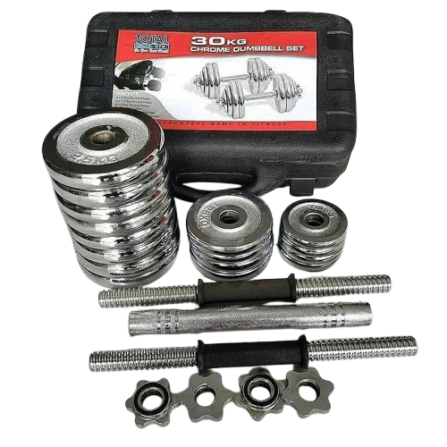 30kg Chrome Anti Rust Dumbbells / Dumbells Set -Silver