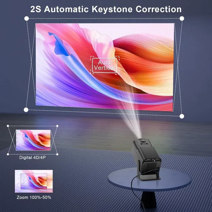 1080P Smart Projector With Built-in Apps, Wifi Bluetooth- Mini Portable Outdoor Movie HY320