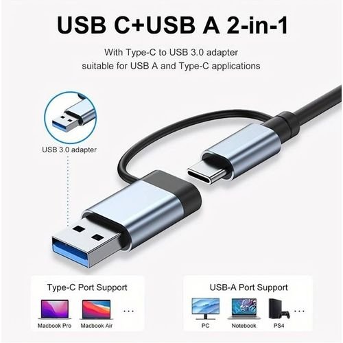 Type C USB 2.0 HUB 4 Port Multi Splitter Adapter,Hi-Speed 4 Port Hub