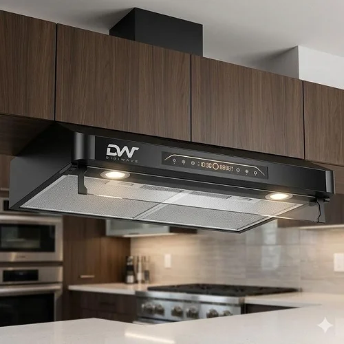 Digiwave Digital LED Screen 60cm Range Hood Kitchen Extractor – Black
