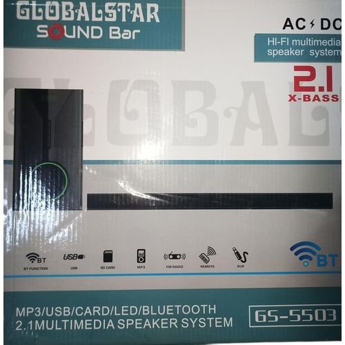 Globalstar GS-5502 2.1CH Hi-Fi Multimedia Speaker with Subwoofer - Bluetooth & FM