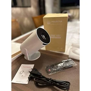 HY300 Mini Portable Smart Projector – 180° Adjustable Stand for Movies, Gaming & Presentations