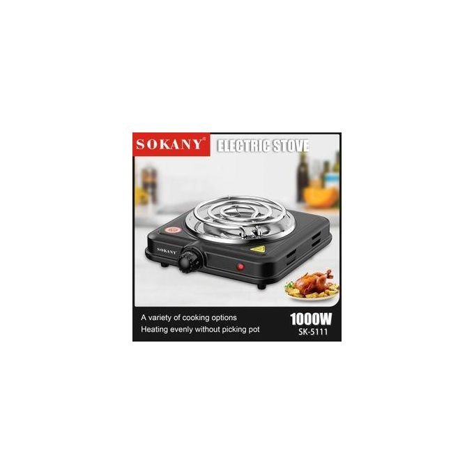 Sokany Single Coil Hot plate 1000wats - Black