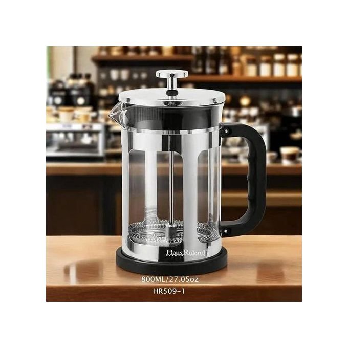 Elegant Glass and Stainless Steel French Press Coffee Maker - Multicolor