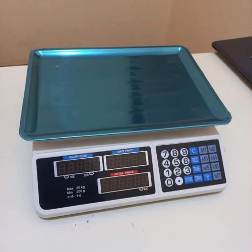 40kg Price Computing Weighing Scale For Butchery Kitchen Shop - Multicolour