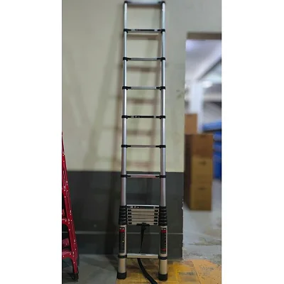 2.6m Heavy-Duty Aluminum Single Telescopic Ladder -Silver