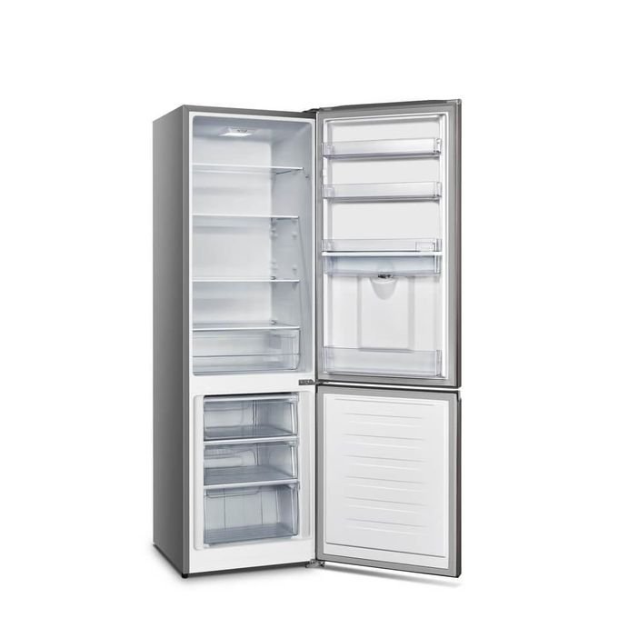 Chiq 340L Defrost Bottom freezer Refrigerator With Water Dispenser - Silver