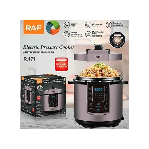 RAF Multifunctional 6L Smart Programmable Digital Electric Pressure Cooker – Multicolor