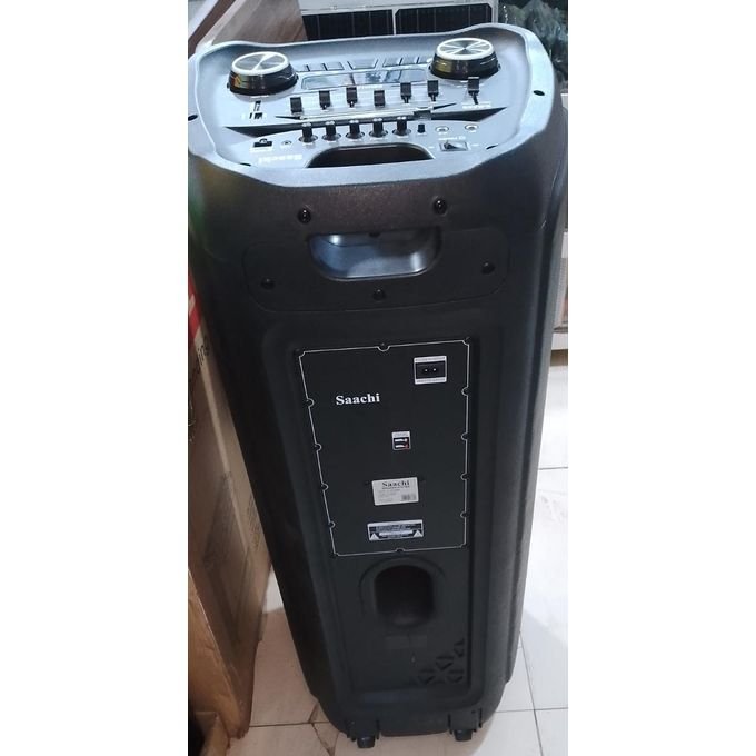 Saachi High Power Dual Rechargeable Amplified Wireless With LED Lights Speaker Wireless Connectivity/ Bass sound -Black