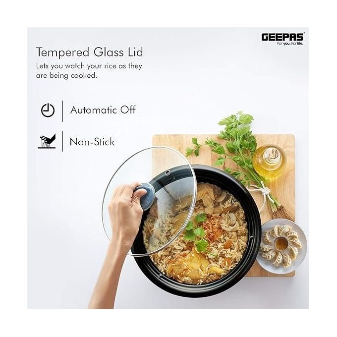 Geepas 2.8 Liters Non Stick Automatic Rice Cooker -White