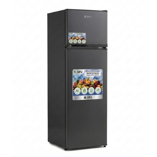 SPJ 189L Double Door Refrigerator / Fridge (RF-GRY189C) - Dark Grey