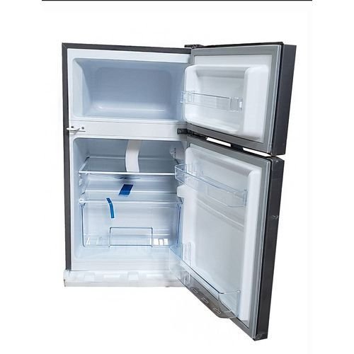 Roch 120 Liters Double Door Top Freezer Defrost Fridge –Inox