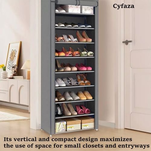 Shoe Rack Organizer 9 Tiers Dust-proof & Stainless Steel