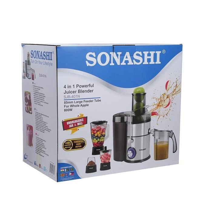 Sonashi 4-in-1 Juicer Blender – 1.5L Powerful Multi-Function Blender, Black